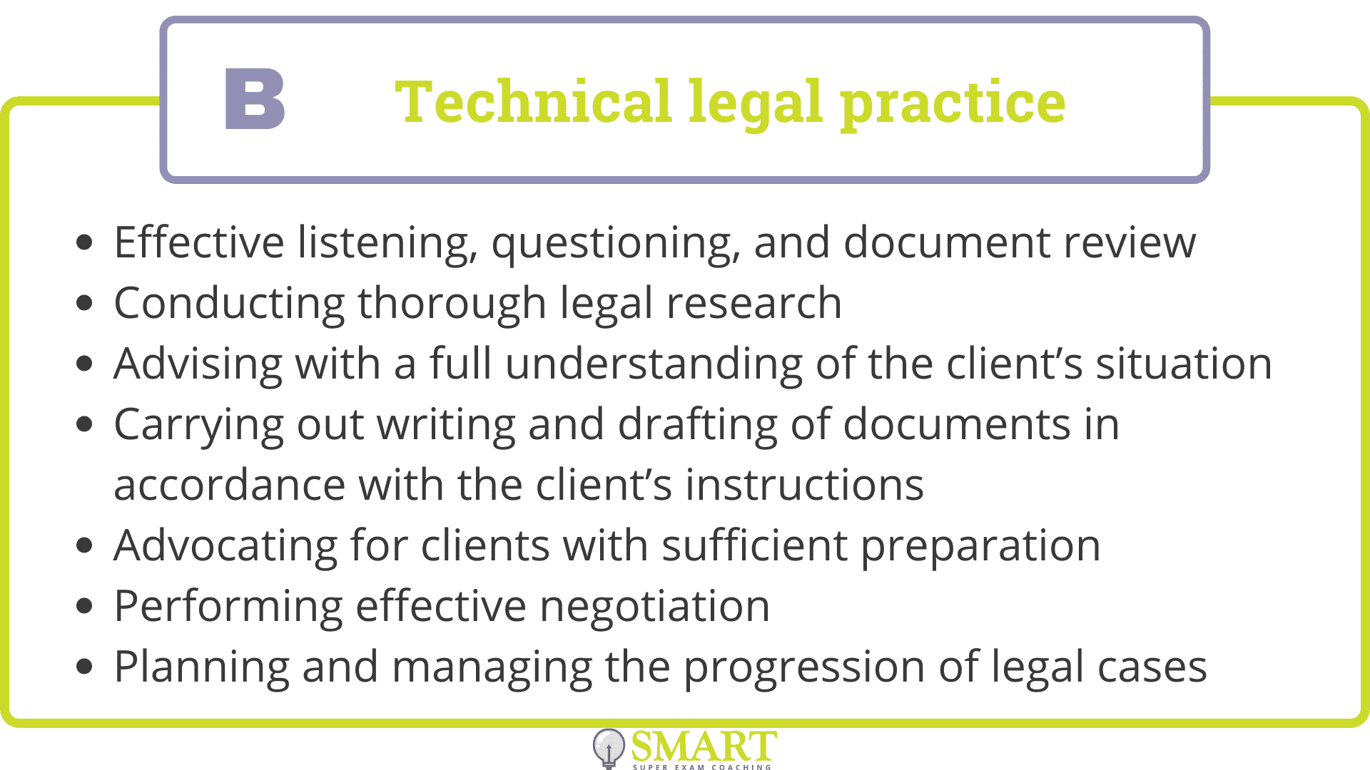 B Competencies: Technical Legal Practice